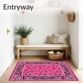 thumbnail image 3 of ODIKA 6'x9' Machine Washable Non-Slip Area Rug, Vintage Ranch Spotted Holiday Decorative Accent High Traffic Rug with Pad, Pink, 613995, 3 of 8