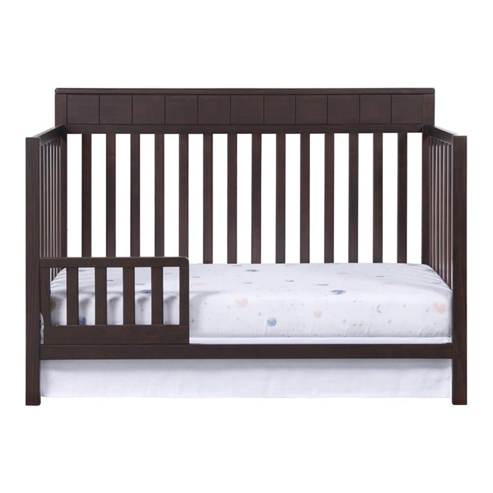 Pemberly Row Modern Wood Toddler Guard Rail in Espresso Finish