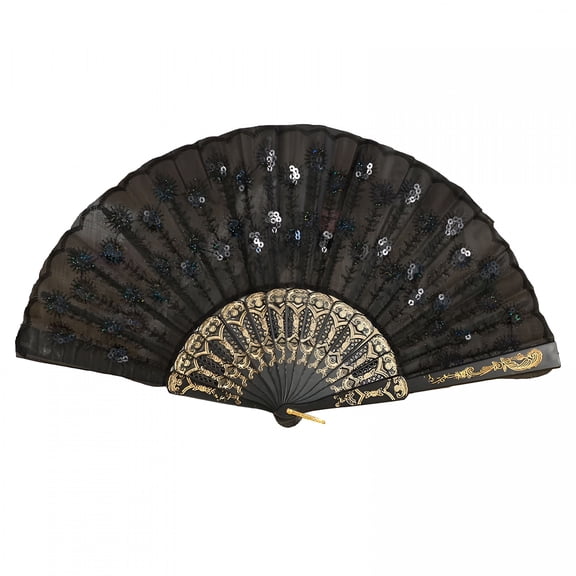ACDANC Foldable Fan Handheld Fabric Bamboo Fan Chinese Vintage Style Hand Held Folding Fans for Party Wedding Dancing Decoration