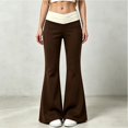 thumbnail image 2 of DHFJKG Women's Flare Leggings Low Rise Fold-Over Stretch Bell Bottom Yoga Pants, 2 of 4