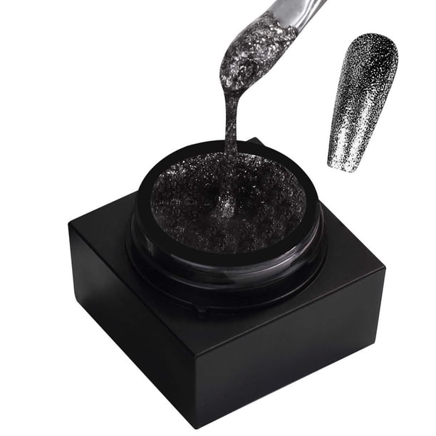 Fiudx Pegamento para Uñas, Esmalte Metálico Alto Brillo, Fórmula En Gel de Larga Duración, Acabado Saludable Sin Olor, Aceite de Uñas con Estilo, Uso Profesional, Ocasiones de Moda, Frasco de 5 Ml