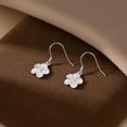 thumbnail image 5 of Solid 925 Sterling Silver Hawaiian Flower Drop Earrings Plumeria for Women Teens CZ Flower Dangle Earrings Hooks for Spring, 5 of 6