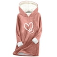 thumbnail image 2 of Aimik Women's Plus Size Fleece Hoodie with Graphic Sweatshirt Sherpa Lined Comfy Winter Warm Pullover Hooded Top, 2 of 5