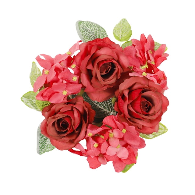 Under 10 Candles & Holders Simulation Flower Rose Hydrangea Candlestick Table Decoration Warm Home Table Decoration Piece Beautiful Gift