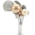 thumbnail image 6 of Rhodium + Ruthenium Brass Ring with Synthetic Pearl in Multi Color for Women Style 0W296, 6 of 7