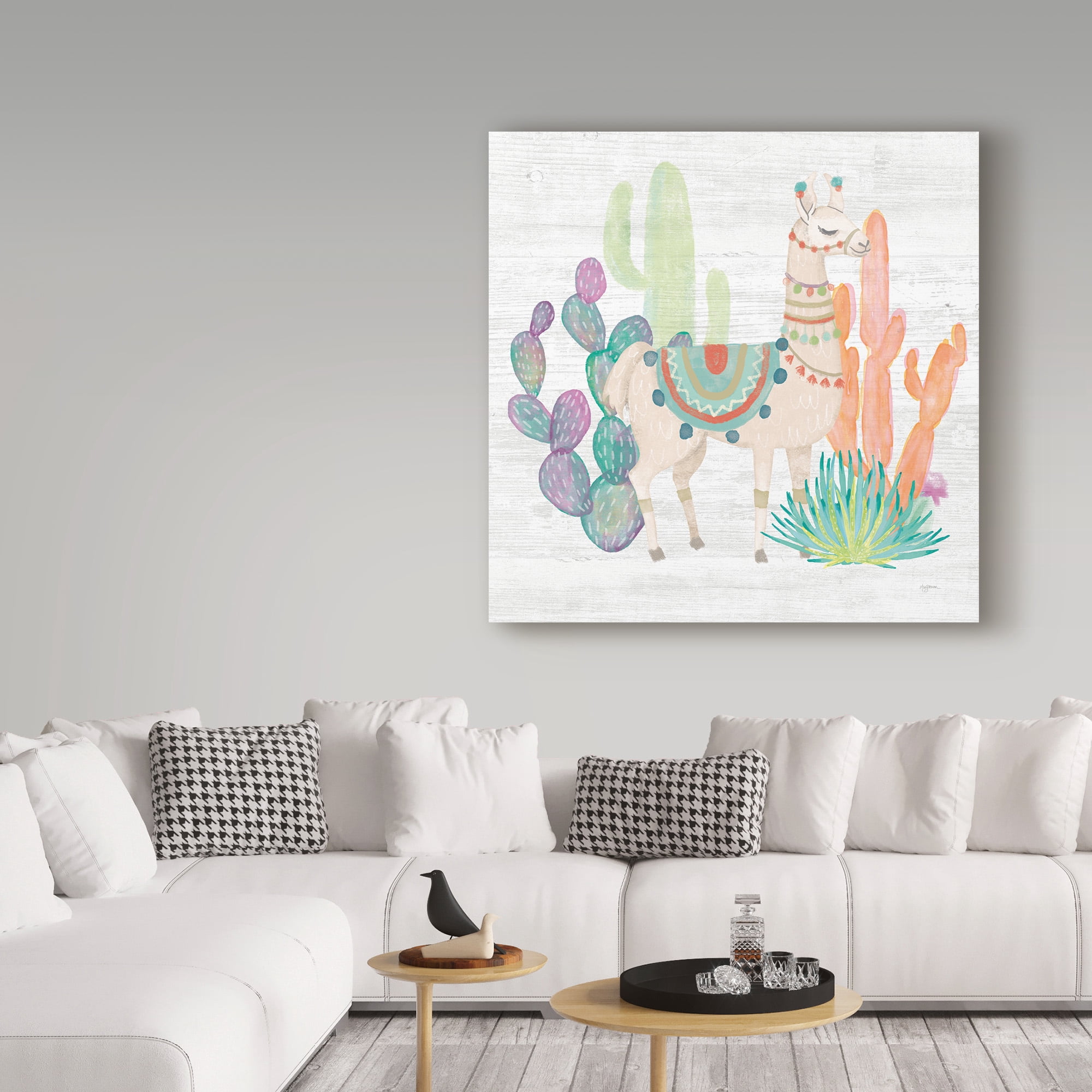 Trademark Fine Art 'Lovely Llamas II' Canvas Art by Mary Urban