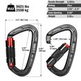 thumbnail image 3 of Mosquetones de escalada FresKaro 25 kN con cierre doble negro x3, 3 of 6