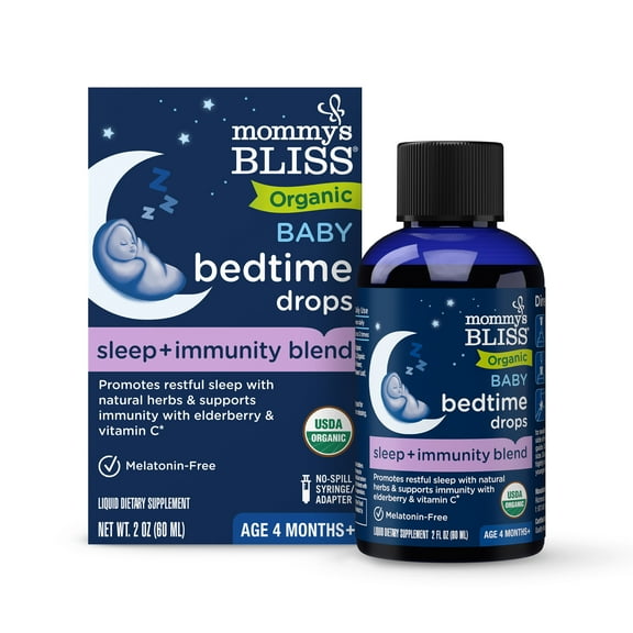 Mommy's Bliss Organic Baby Bedtime Drops, Melatonin-Free, Restful Sleep & Immunity, 2 fl oz