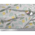 thumbnail image 2 of Soimoi Gray Cotton Cambric Fabric Leaf Floral Printed Craft Fabric by the Yard 42 Inch Wide, 2 of 3