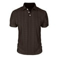 thumbnail image 5 of Sakmal Short Sleeve Polo Shirts for Men Breathable Cotton Button Down Tshirts Brown Solid Dressy Casual Mens Shirts S, 5 of 7