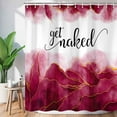 thumbnail image 2 of Get Naked Burgundy Shower Curtain, Golden Burgundy Marble Texture Shower Curtain Sets, Abstract Watercolor Modern Bathroom Curtain with Hooks Waterproof Fabric Decor, 60X70IN, 2 of 3