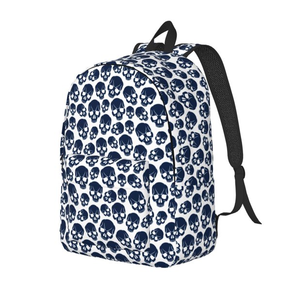 Fotbe black Skull white Mochila de Lona con Estampado, Mochila Duradera, Mochila Versátil de Alta Calidad, Mochila Compacta Vintage-Small