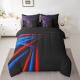 thumbnail image 2 of Erosebridal Teens Fashion Striped Bed in a Bag Twin size, Geometry Abstract Bed Set, Modern Room Decor, Reversible, 2 of 5