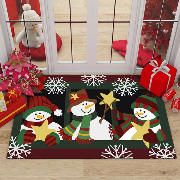 JM Alfombra navideña, alfombra interior, alfombra antideslizante para puerta, patrón navideño, decoración del hogar, alfombra navideña para interiores, alfombra de baño, alfombra para habitación y dormitorio (50 * 80 cm) JM RV021031-01200SDJ
