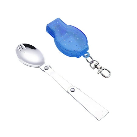 

Outdoor Folding Travel Camping Utensil Stainless Pocket Spoon Fork