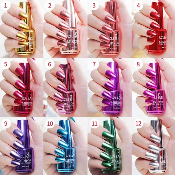 Nsxcdh Mirror Gel Nail Polish,2 Pc,18ml,Non Irritating Metal Color,Lasting Gloss,Easy Apply,Multifunctional Decor,Beauty Art Tools Christmas Gifts for Grandkids and Women