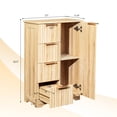 thumbnail image 4 of Ktaxon Modern Bathroom Floor Cabinet, Fluted Storage Cupboard with 4 Drawers & 1 Door, Freestanding Wooden Organizer for Bathroom, Living Room, Wood, 4 of 8