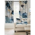 thumbnail image 2 of Blue Geometric Blackout Curtains 45 Inches Long for Bedroom, Modern Abstract Oil Painted Thermal Insulated Room Darkening Black Out Window Curtain Panels Grommet Drapes for Living Room, 2 of 8