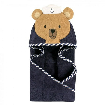 UPC: 0660168570700 | Hudson Baby Infant Boy Cotton Animal Face Hooded Towel Sailor Bear One Size
