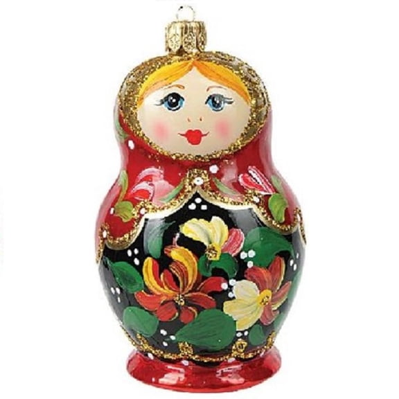 Matryoshka Nesting Doll Polish Glass Christmas Ornament Made Poland Decoration