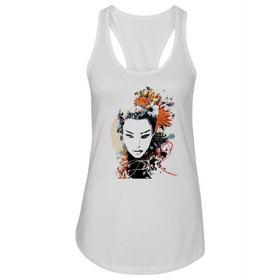 A Woman With Flowers. Racerback Tank Women -Image by Shutterstock, Female x-Large