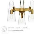 thumbnail image 6 of Modway Beacon 3-Light Pendant Light in Clear Satin Brass, 6 of 7