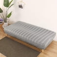 thumbnail image 3 of TOPCHANCES Armless Sofa Bed Cover Stretch Futon Slipcover Plush Thick Solid Color 3 Seat Full Folding Sofa Couch Furniture Protector with Pillowcase, Light Grey, 3 of 5