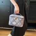 thumbnail image 3 of AMERTEER  PU Leather Retro Toiletry Bag Large Capacity Waterproof Zipper with Top Handle, 3 of 7