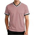 thumbnail image 2 of Aofany Mens Big and Tall T-Shirts Casual Solid Color Pullover Shirt Plus Size V Neck Tops for Men Stylish, 2 of 7