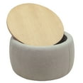 thumbnail image 4 of Round Storage Ottoman, Versatile 2-in-1 End Table and Footstool, Compact Coffee Table or Side Table with Ample Storage for Living Room, Office, Small Spaces, 4 of 4