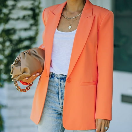 

Leesechin Womens Blazer Solid Turn Down Collar Jacket Long Sleeve Coat Outerwear Blazer on Clearance