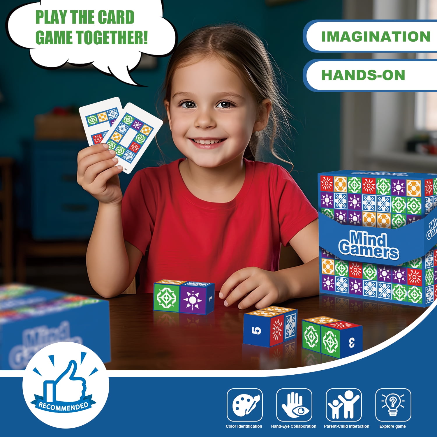 XDR Brain Puzzle Game for Kids, 3.0 Block Match Madness Logic Board Game, Ages 4+