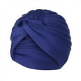 thumbnail image 4 of Women Fashion Solid Lightweight India Hat Muslim Ruffle Beanie Turban Wrap Cap, 4 of 9