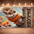thumbnail image 5 of Decorative Design Welcome Banner Autumn Squirrel Animal Theme for Indoor Decoration Seasonal Decor Photo Shoot, 5 of 9