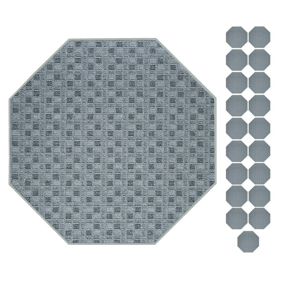 Furnish My Place Abstract Indoor/Outdoor Commercial Grey Color Rug, Pet-Friendly, Baby Nursery Mat, Home Décor Rug for Living Room, Playroom, Made in USA, 2' Octagon - Set of 20