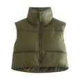 thumbnail image 1 of Chaleco de algodón para mujer, chaleco de invierno con cuello alto, chaleco de algodón grueso, chaleco sin mangas para mujer, 1 of 6
