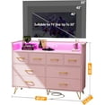 thumbnail image 2 of Accreate 8-Drawer Dresser with LED Light & Charging Station, Pink, 2 of 7