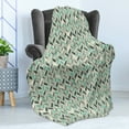 thumbnail image 4 of Chevron Soft Flannel Fleece Throw Blanket, Grunge Herringbone Zigzag Pattern with Stripes and Rectangles Pastel Toned Image, Cozy Plush for Indoor and Outdoor Use, 70" x 90", Multicolor, by Ambesonne, 4 of 5