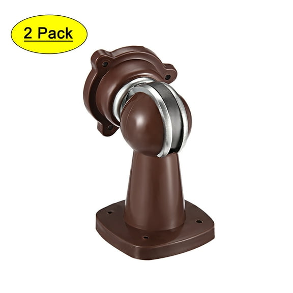 Uxcell Door Magnetic Catch Stopper Doorstop Holder Screw Wall Mount Plastic Metal Brown 2pcs