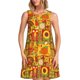 thumbnail image 1 of Easygdp Thanksgiving Day para Vestido Transpirable de Mujer, Vestido Suelto de Manga Corta con Pliegues y Bolsillos para el Verano, 1 of 7