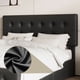 thumbnail image 3 of Spacious tamaño completo size marco de cama: 4 almacenamiento cajones & cabecero, linen forrado, de madera slat support, no necesita colchón base, button tufted design, negra, 3 of 6