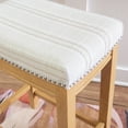 thumbnail image 6 of Linon Cessford 26" Backless Indoor Wood Counter Stool, Rustic Brown/Linen Woven, 1 Stool, 6 of 15