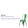 thumbnail image 6 of BizChair Commercial Grade 4 Pack Green Metal Indoor-Outdoor Stackable Chair, 6 of 15