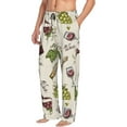 thumbnail image 2 of Fotbe Grapes Bbottles Wine Men's Pajama Pants,Sleepwear Pants,Pj Bottoms Drawstring And Pockets-Medium, 2 of 9