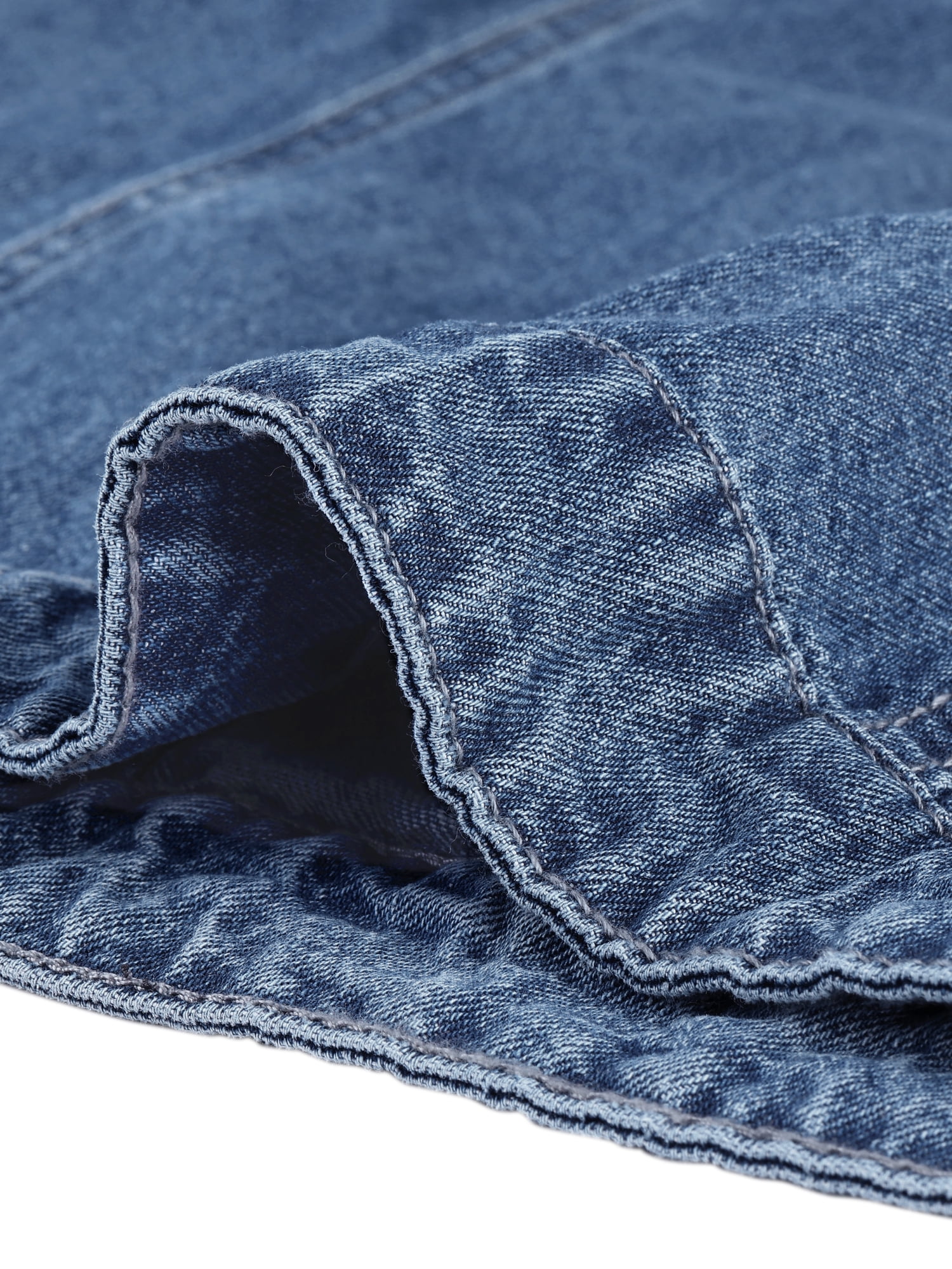 DARING DIVA Women's Plus Size Long Sleeve Button Front Washed Denim Jacket 6X Denim Blue