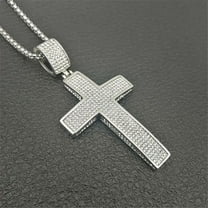 Lovelords Hip Hop Iced Out Bling Big Jesus Cross Pendant Necklaces Religious 14K Yellow Gold Chains For Man Hiphop Jewelry