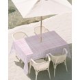 thumbnail image 2 of 54x80 Inch Outdoor Tablecloth with Umbrella Hole Zipper Rectangle Buffalo Plaid Rectangular Tablecloths Outside Waterproof Pale Pink Farmhouse Gingham Striped Patio Table Cloth Cover for Picnic Party, 2 of 8