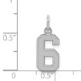 thumbnail image 2 of Collier Pendentif en Argent Sterling 925 Numéro 6 Breloques, 2 of 6