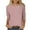 Pink, variant on Wiyuqeen Womens Three Quarter Sleeve Eyelet Blouses Breathable Hollow Out Crew Neck T-shirts Petite Plus Solid Loose Fitted Tunisc Tops Basic Summer Shirts