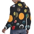 thumbnail image 6 of Picia Planets And Their Moons Pattern Casual Men's Hoodie - Lightweight Hooded Sweatshirt with Kangaroo Pocket, Comfortable Pullover for Everyday, Travel-XX-Large, 6 of 7